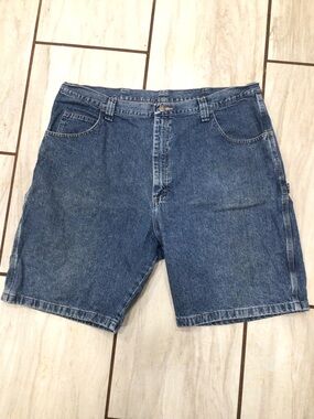 Vintage Wrangler Carpenter Shorts 42 Denim 10” Inseam Workwear Baggy 90s Men